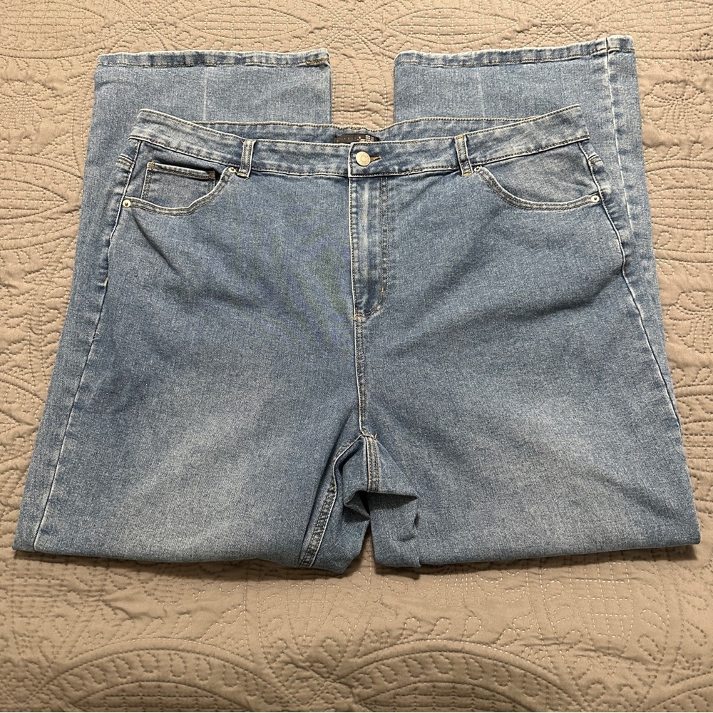 Dex‎ Blue High Rise Women's Denim Jeans Size 22 Stretch Wide Leg